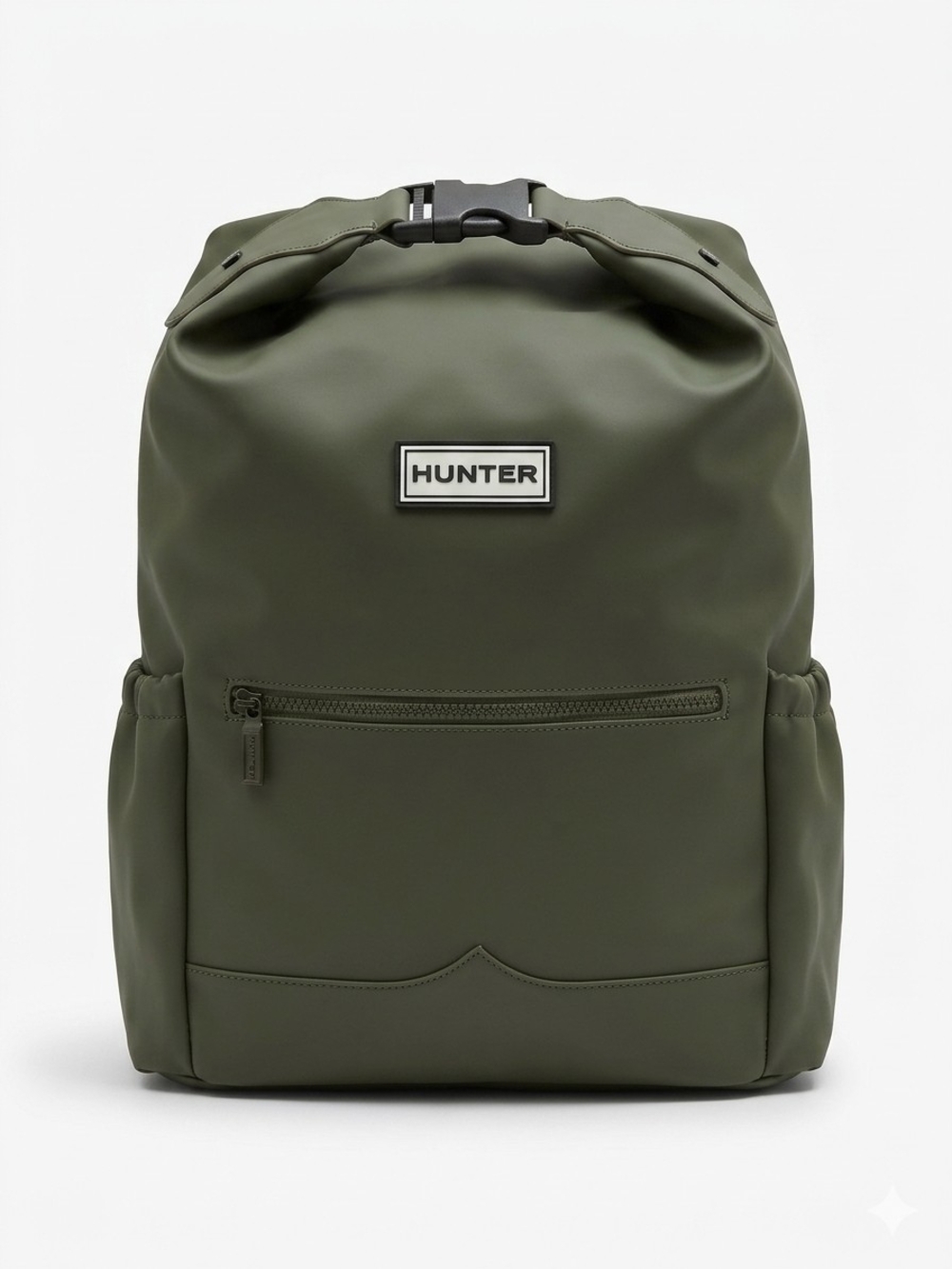 Hunter Olive Green Roll-Top Backpack